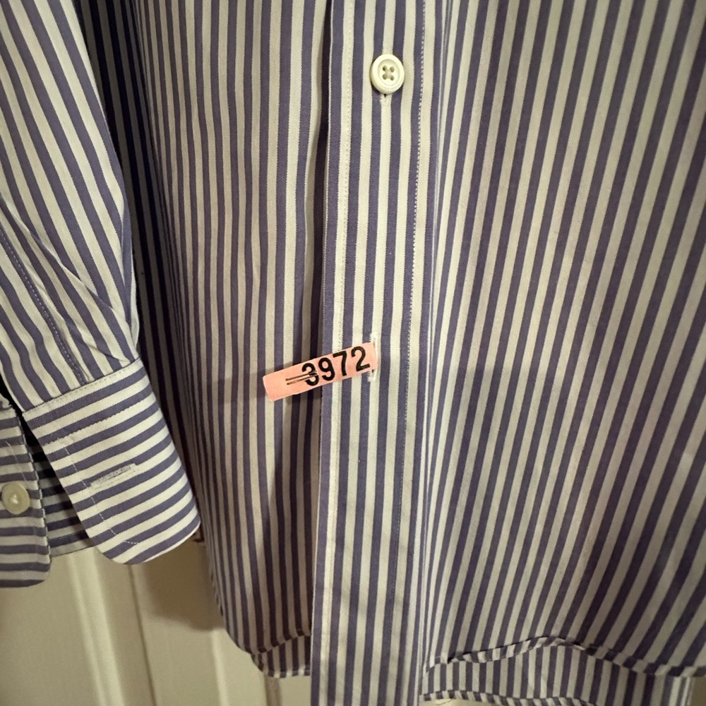 NAUTICA - MERCERIZED COTTON CLASSIC BUTTON DOWN Long Sleeve Men’s M, Striped EUC - Picture 9 of 10